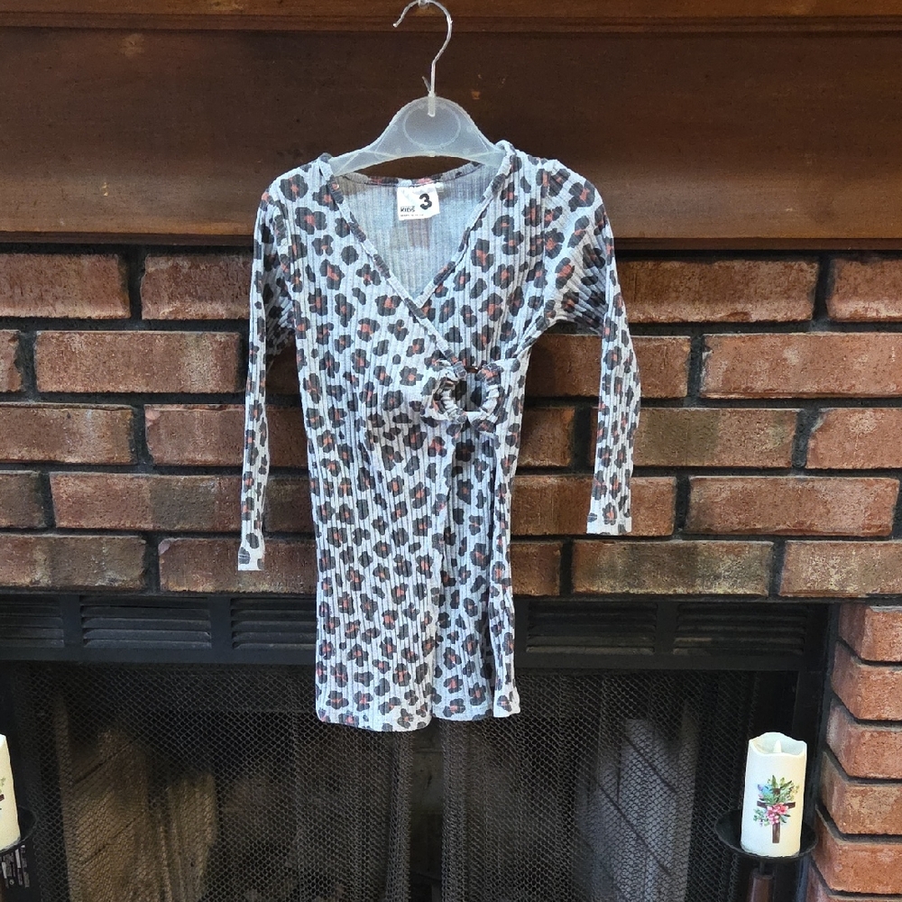 Leopard Print Kids Wrap Top
